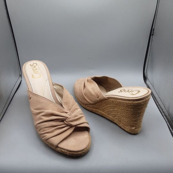 Circus By Sam Edelman Sandals Bea Women's 9.5M Beige Wedge Espadrille - Picture 1 of 10